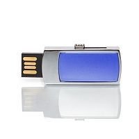 MN003 флешка металлическая с пластиковой вставкой синяя 16GB