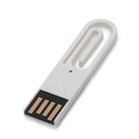 MN016 флешка пластиковая в форме скрепки белая 8GB