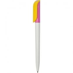 PR307-1 Ручка с поворотным механизмом бело-розовая 3