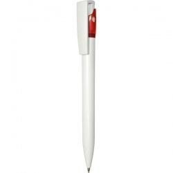 PR021-пр Ручка автоматическая бело-красная 2