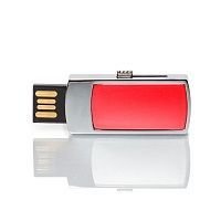 MN003 флешка металлическая с пластиковой вставкой красная 4GB